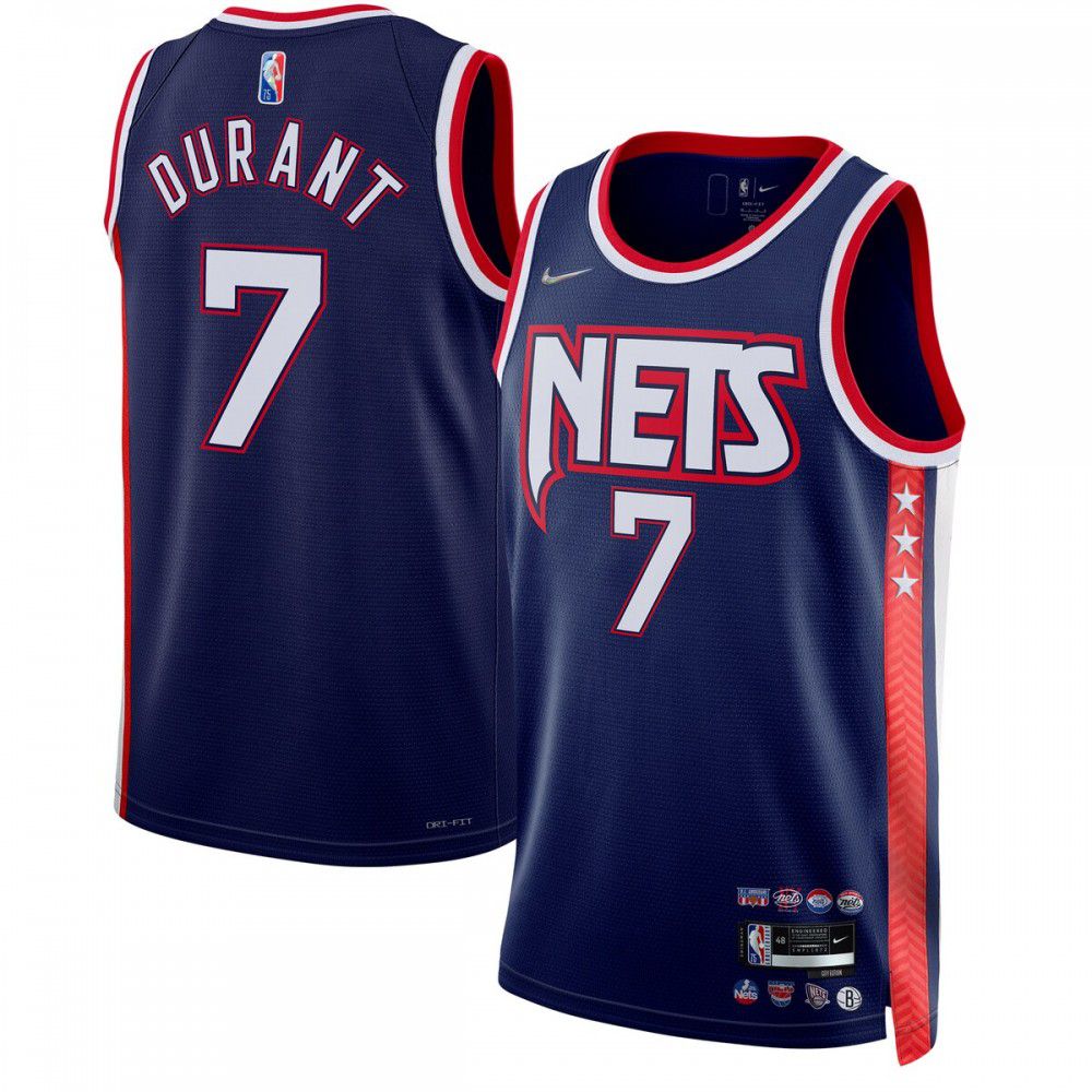 Kids' Brooklyn Nets 2021/22 Navy City Swingman Jersey