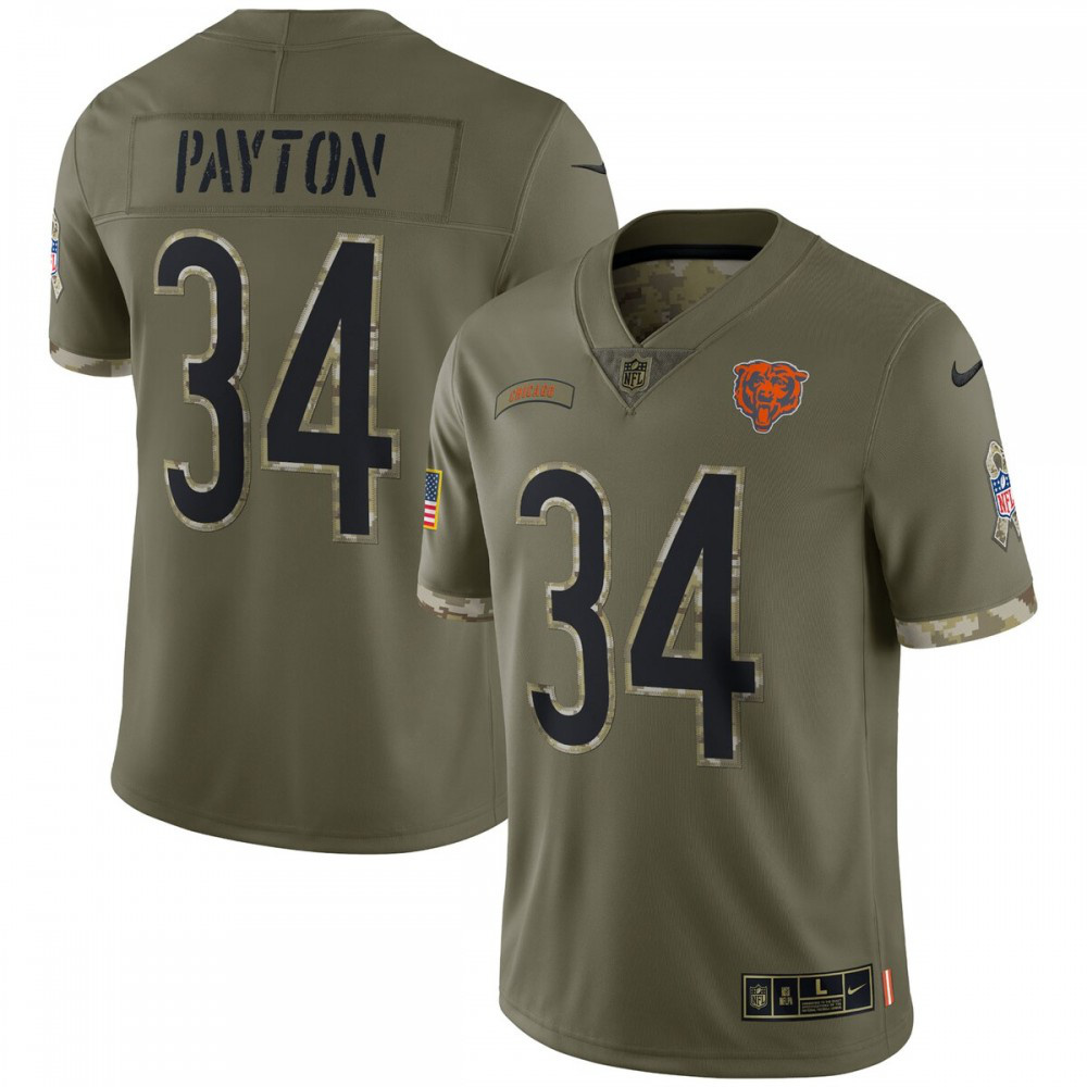 Kids' Chicago Bears 2022 Olive Salute Limited Jersey