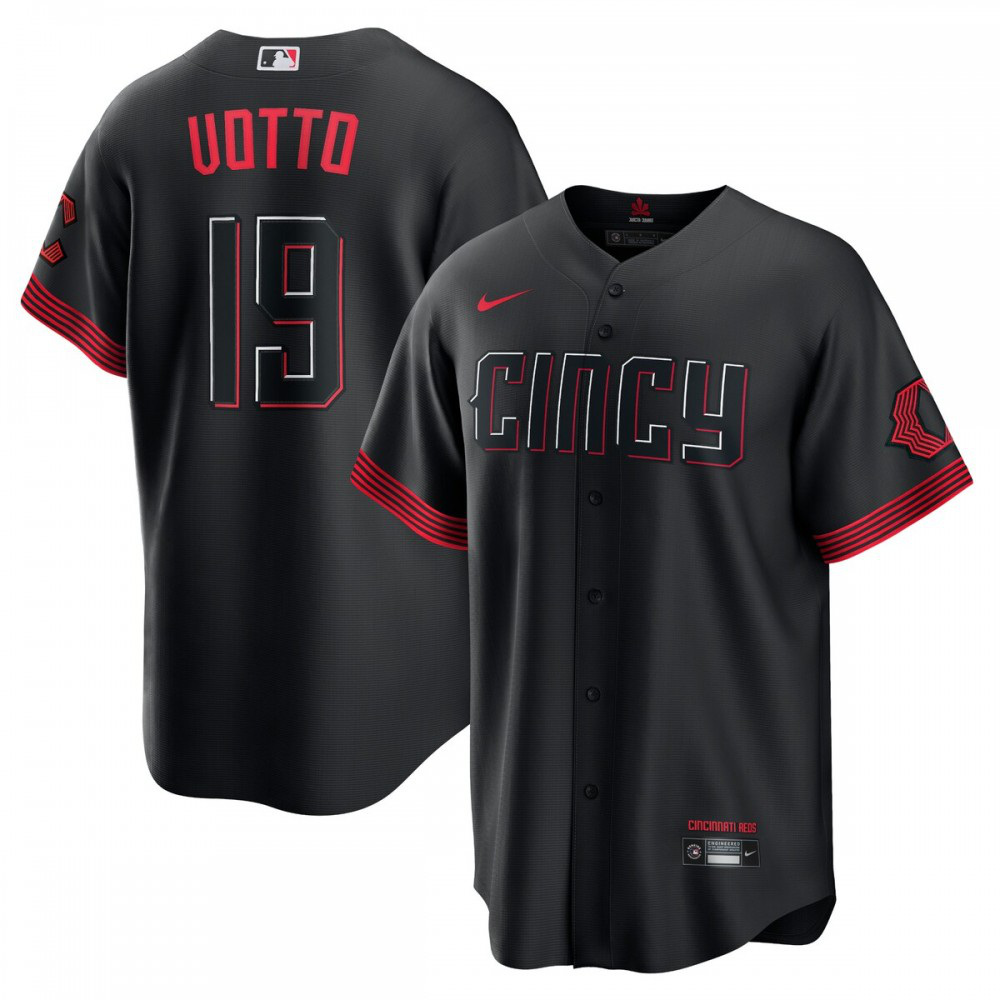 Kids' Cincinnati Reds 2023 Black City Player Jersey