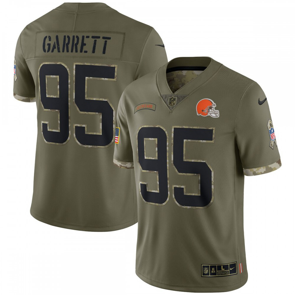 Men's Cleveland Browns 2022 Olive Salute Limited Jersey