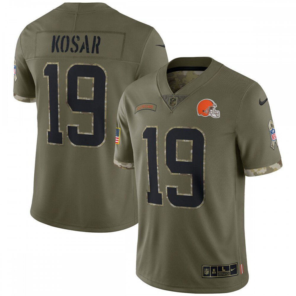 Kids' Cleveland Browns 2022 Olive Salute Limited Jersey