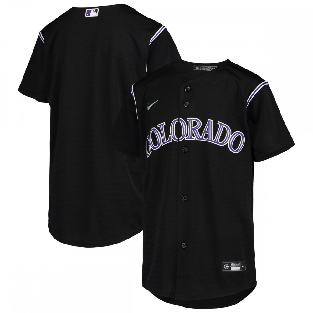 Kids' Colorado Rockies Black Replica Jersey