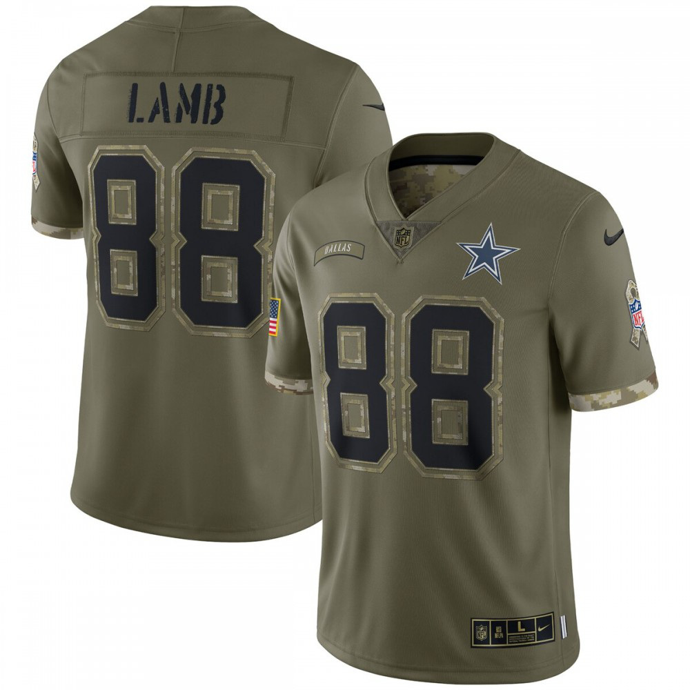Men's Dallas Cowboys 2022 Olive Salute Limited Jersey