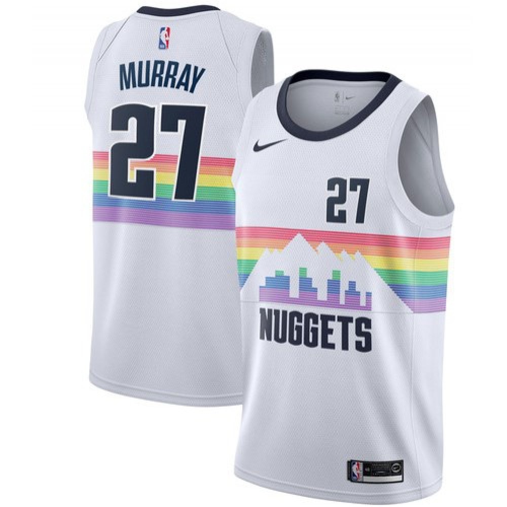 Men's Denver Nuggets White City Player Jersey