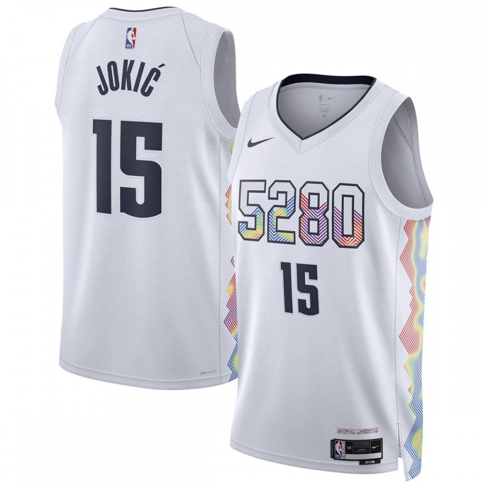 Men's Denver Nuggets 2024/25 White City Player Jersey