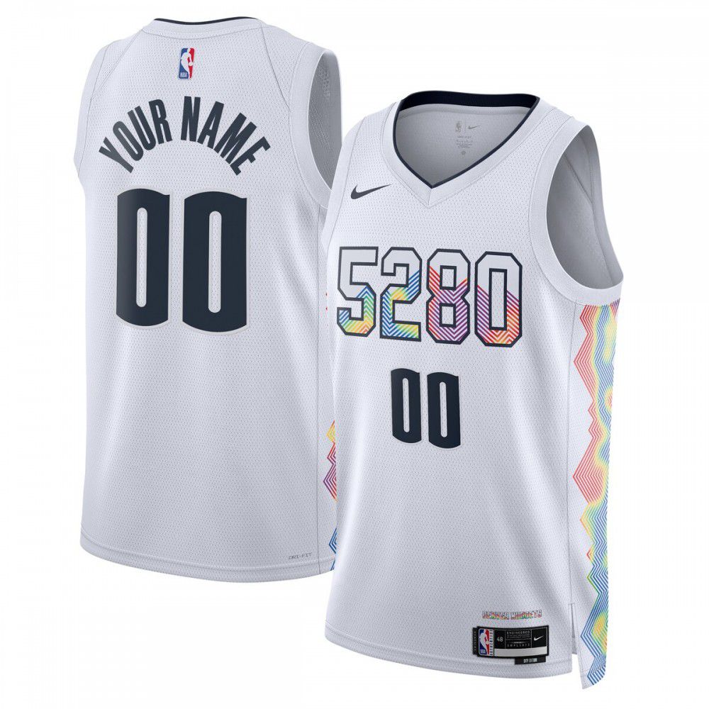 Men's Denver Nuggets 2024/25 White City Swingman Jersey