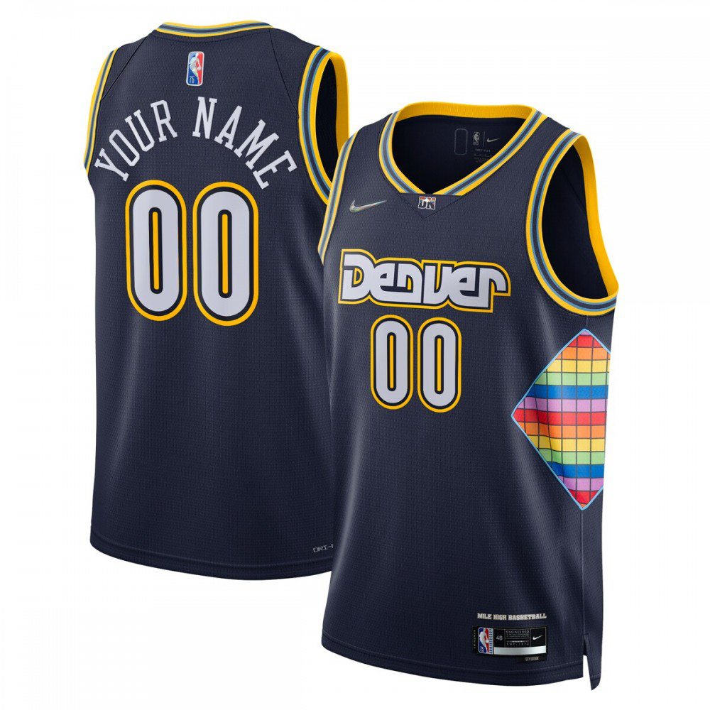 Kids' Denver Nuggets 2021/22 Navy City Swingman Jersey