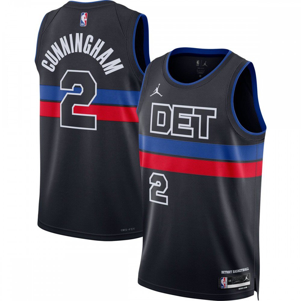 Men's Detroit Pistons 2022/23 Black Statement Swingman Jersey