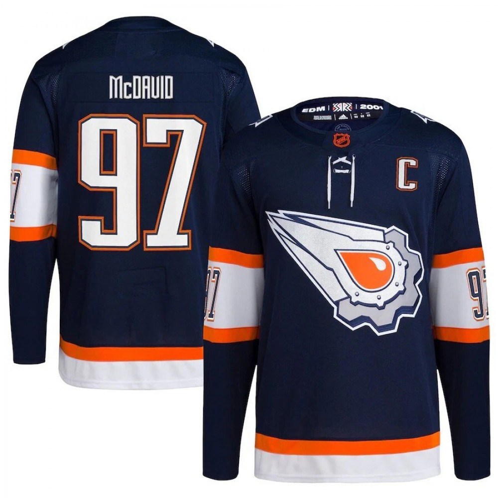 Men's Edmonton Oilers Navy Retro Player Jersey