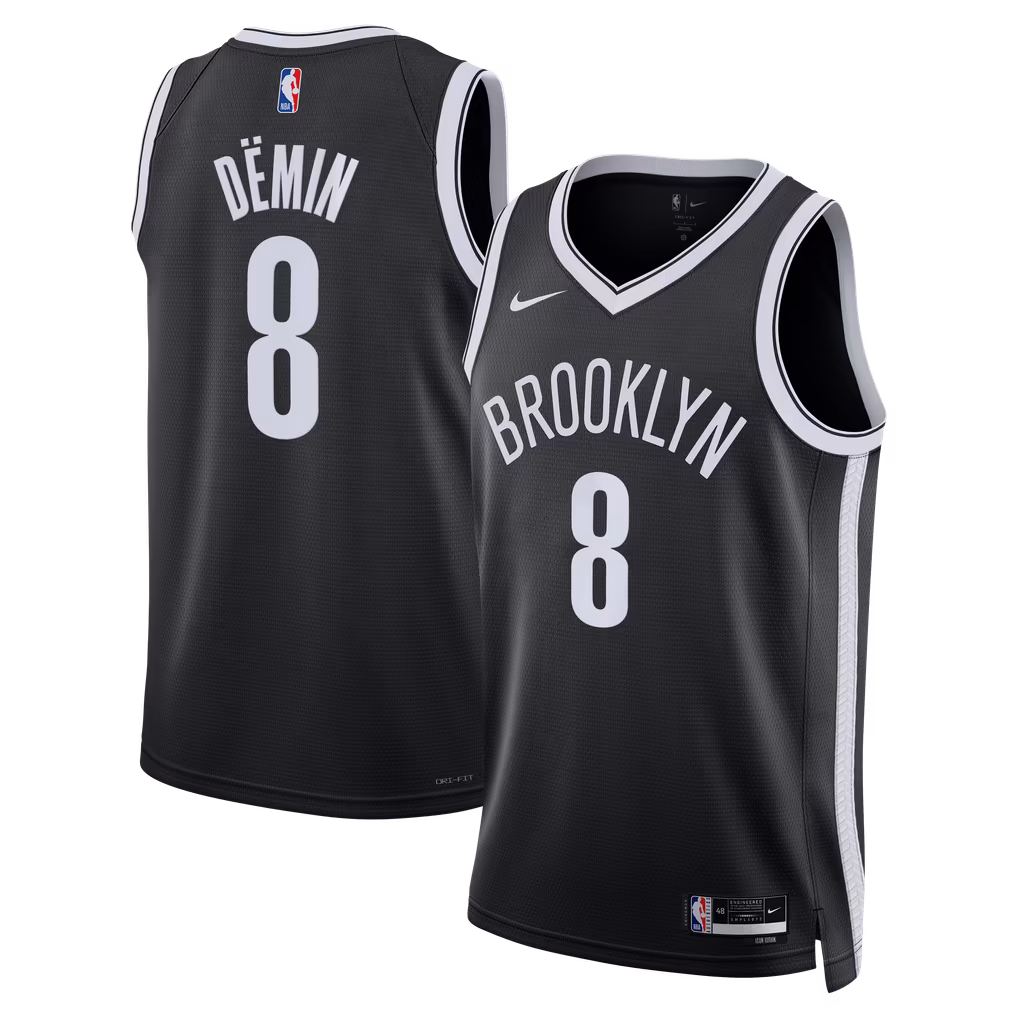 Kids' Brooklyn Nets Black Icon Swingman Jersey