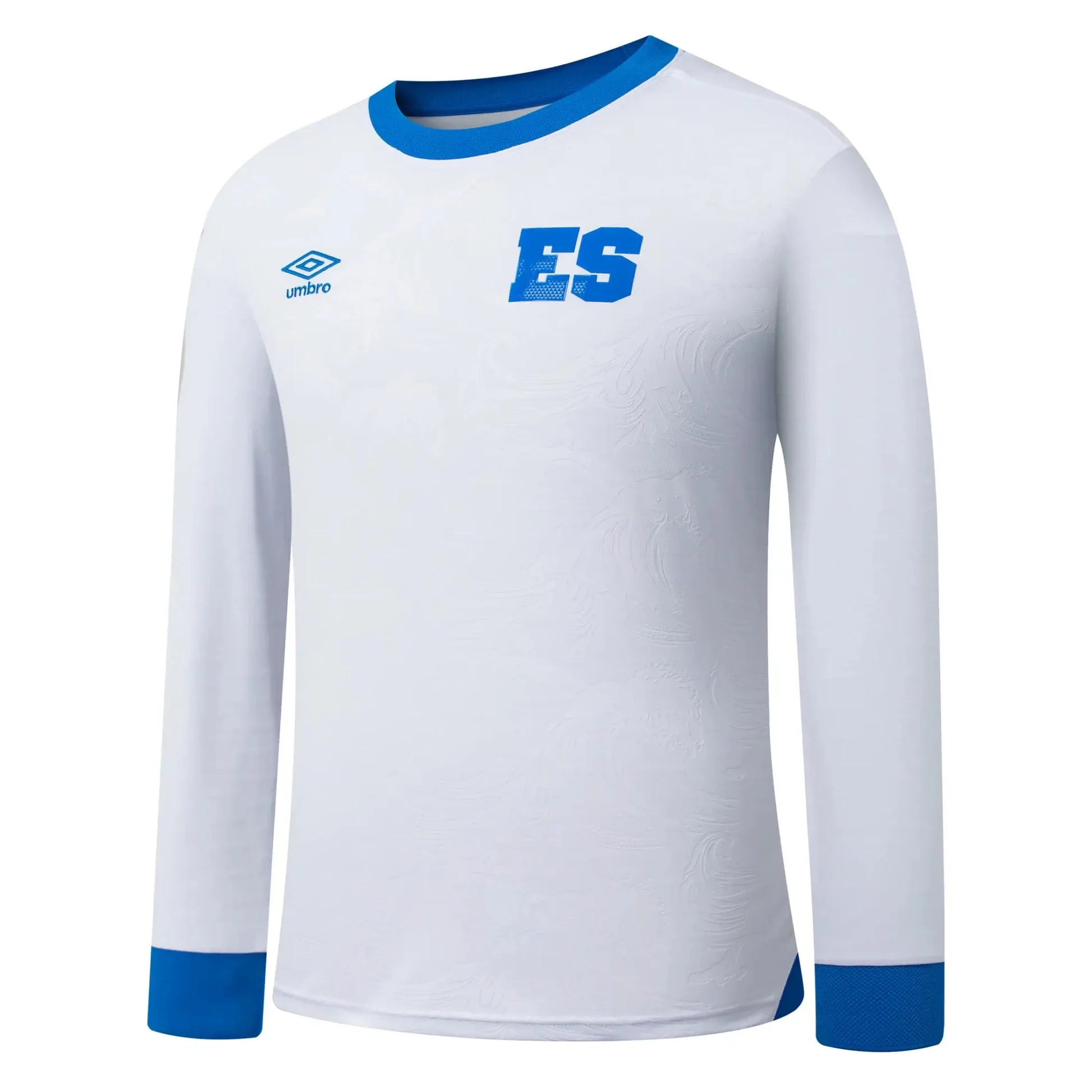 Kids' El Salvador 2025 White Replica Long Sleeve Jersey