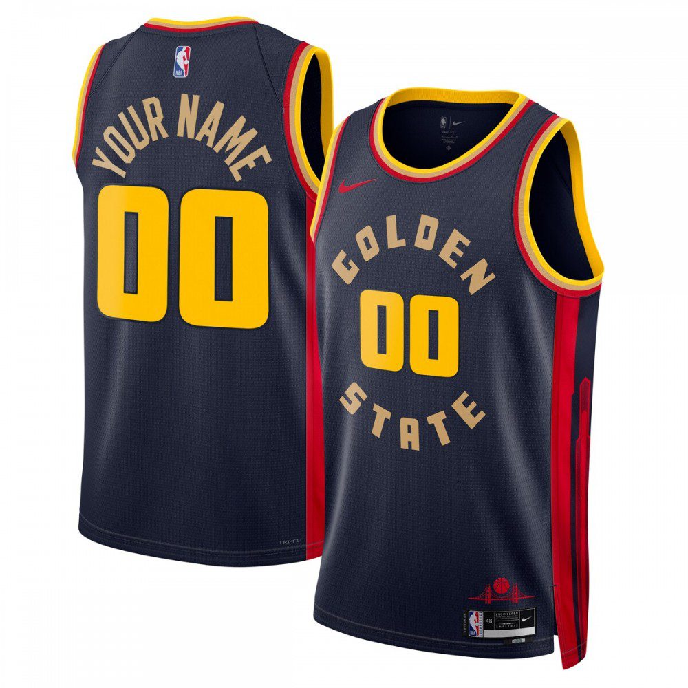 Kids' Golden State Warriors 2024/25 Navy City Swingman Jersey