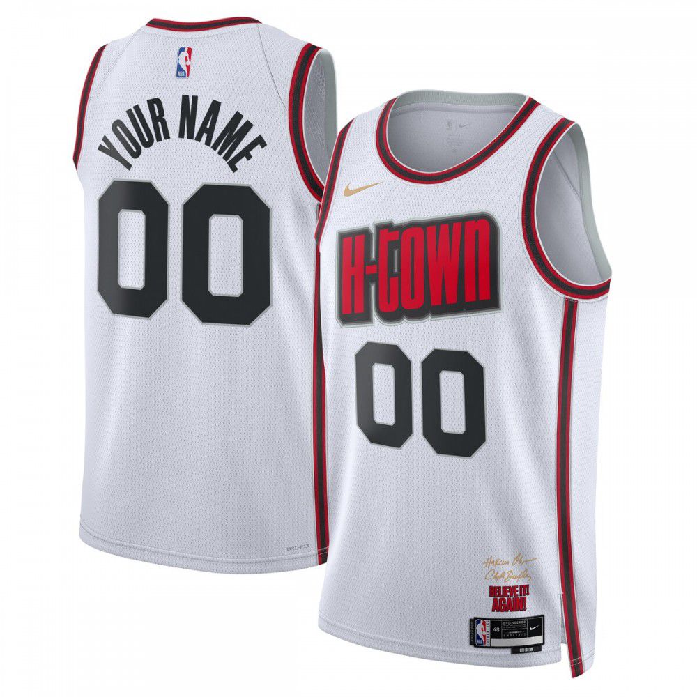 Men's Houston Rockets 2024/25 White City Swingman Jersey