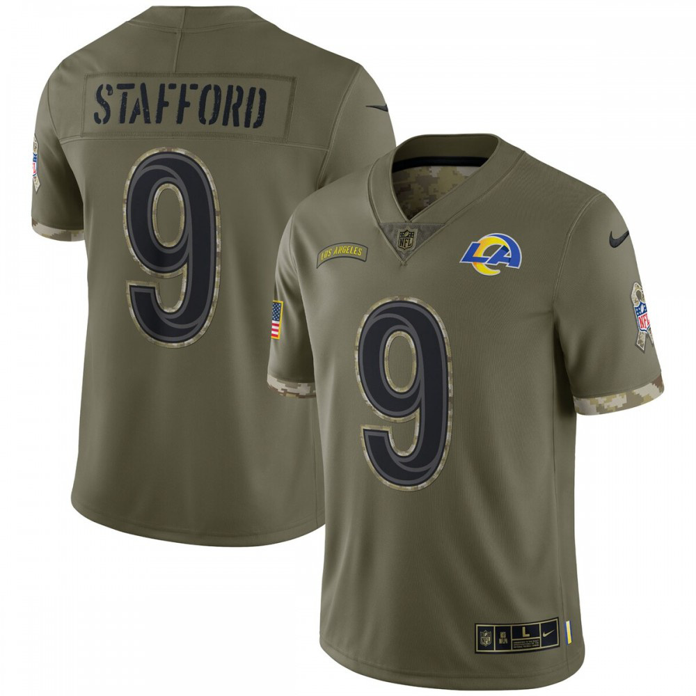 Men's Los Angeles Rams 2022 Olive Salute Limited Jersey