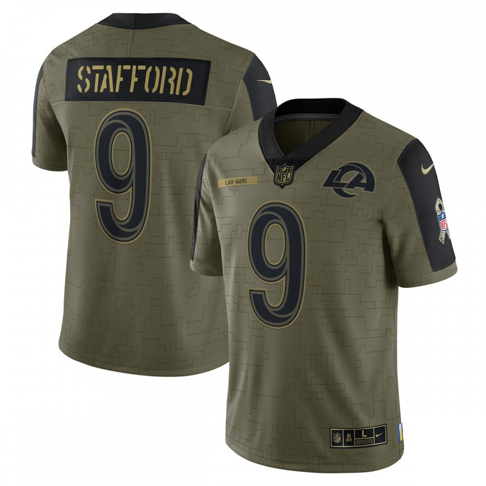 Men's Los Angeles Rams 2021 Olive Salute Limited Jersey