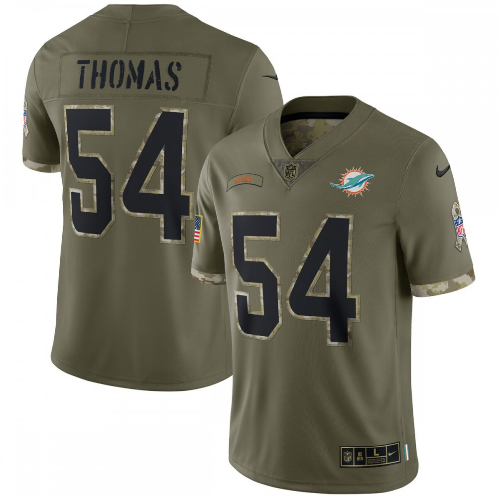 Men's Miami Dolphins 2022 Olive Salute Limited Jersey