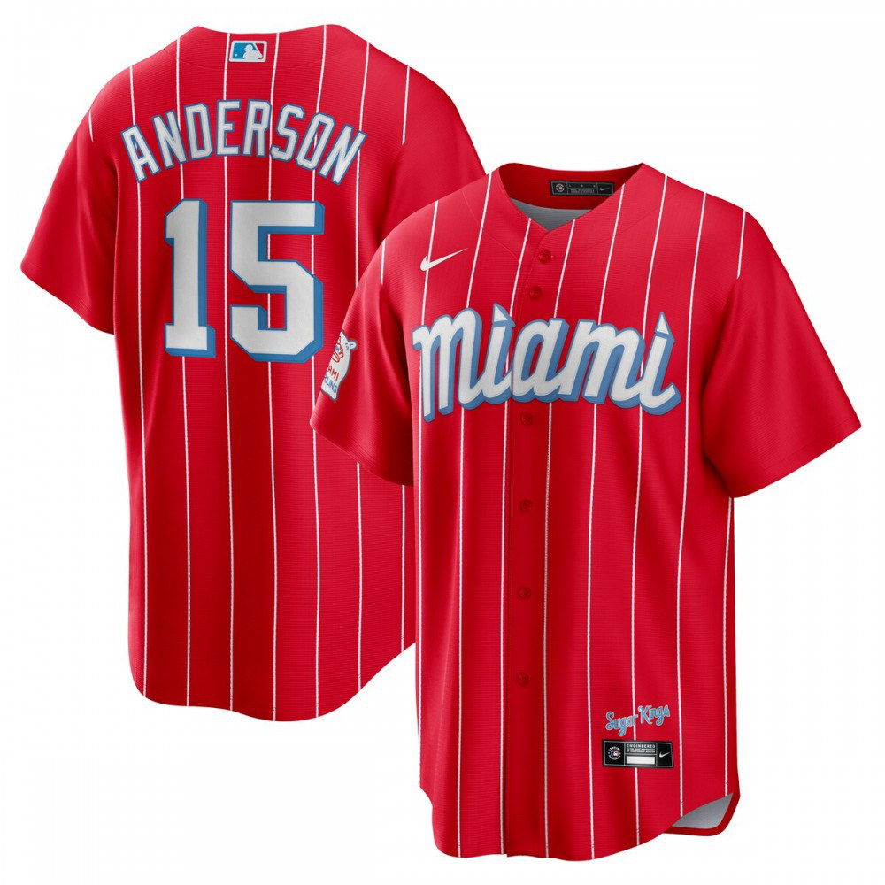 Men's Miami Marlins Red City Player Jersey