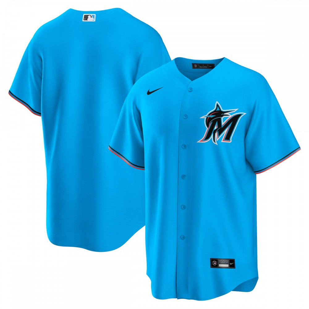 Men's Miami Marlins Blue Replica Jersey
