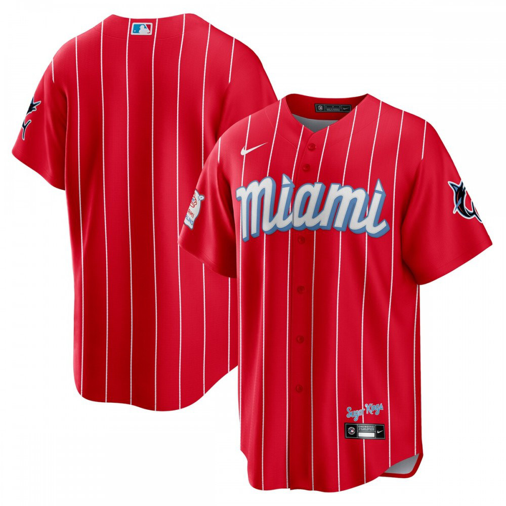 Kids' Miami Marlins 2021 Red City Replica Jersey