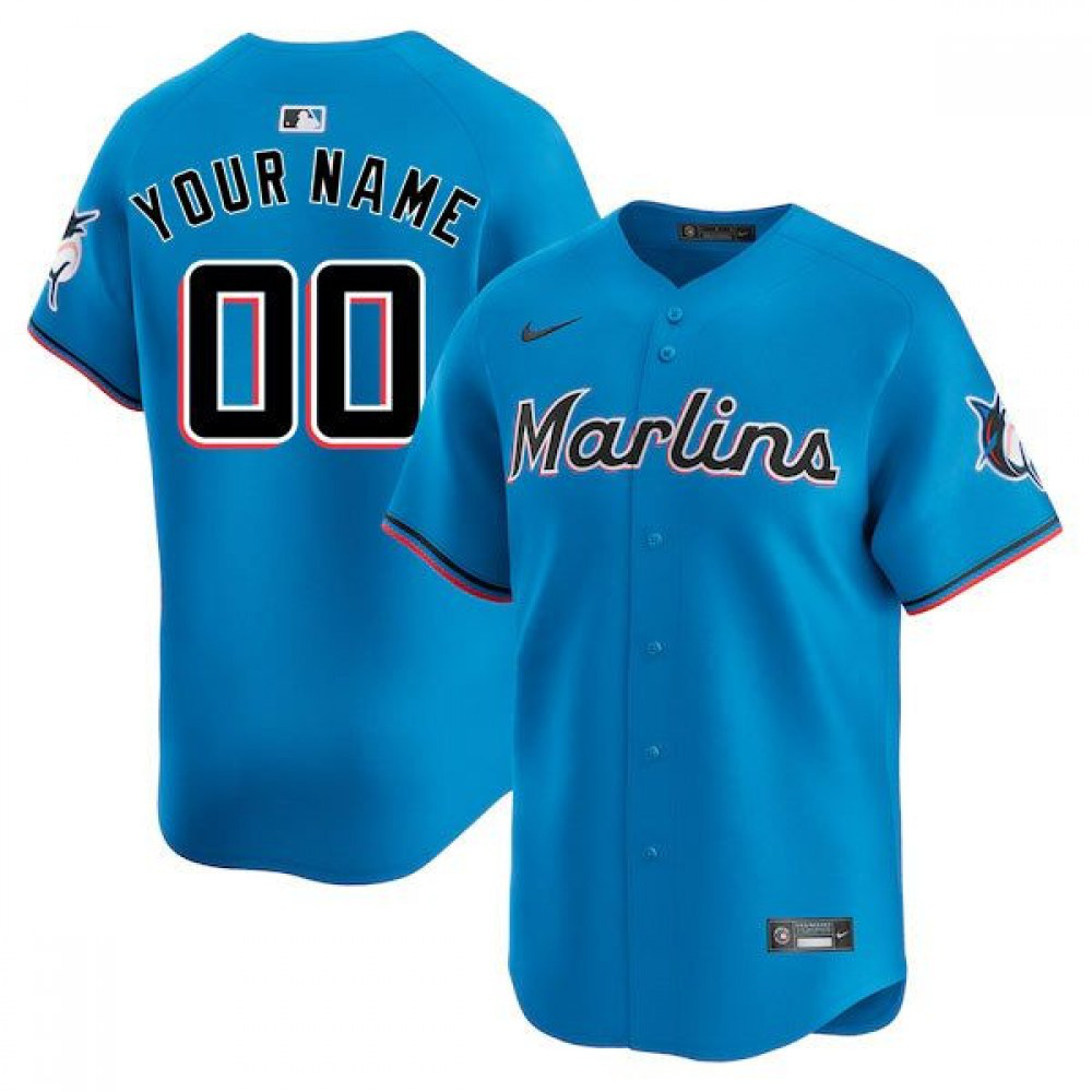 Men's Miami Marlins Blue Limited Jersey