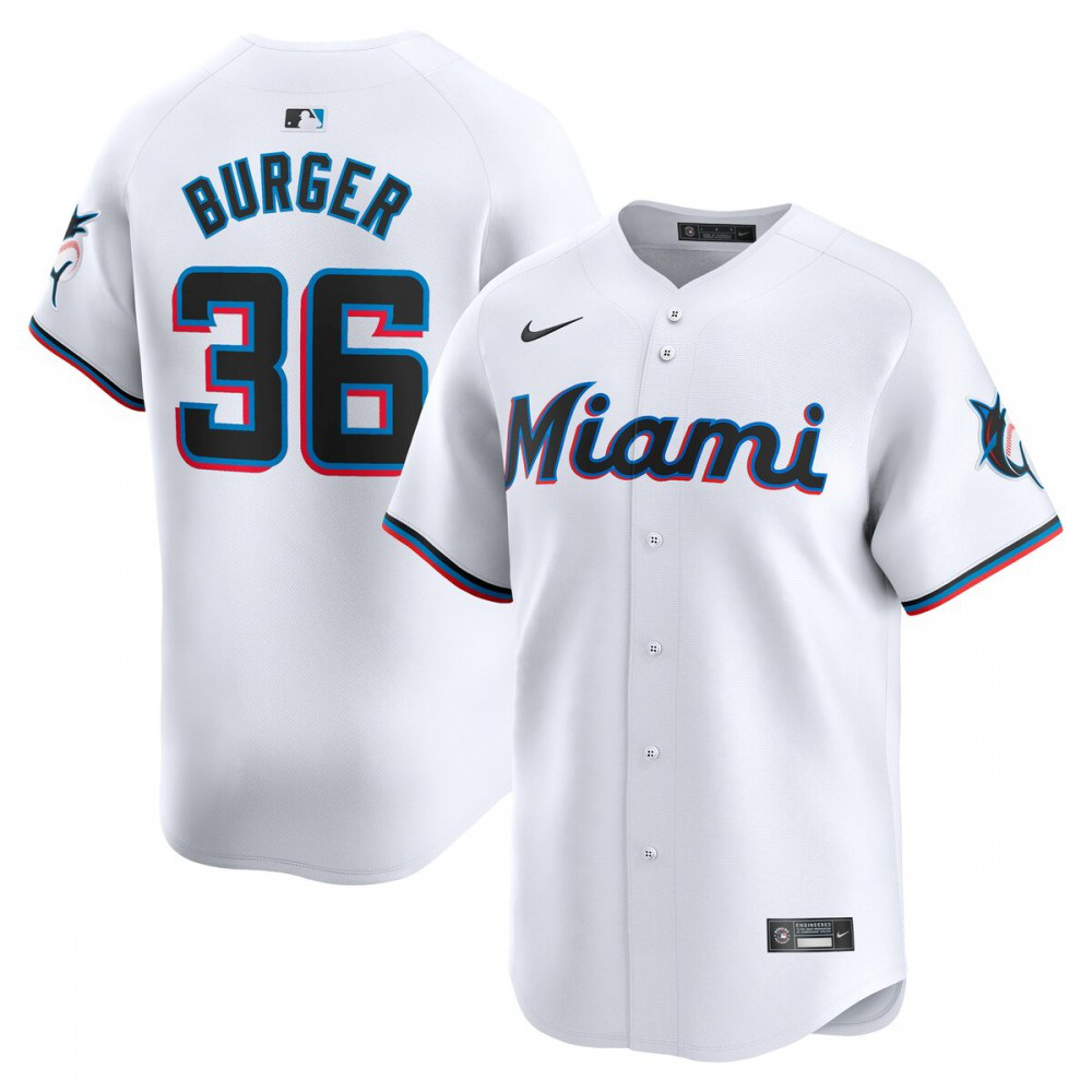 Men's Miami Marlins White Limited Jersey