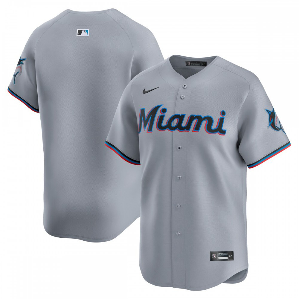 Men's Miami Marlins Gray Limited Jersey