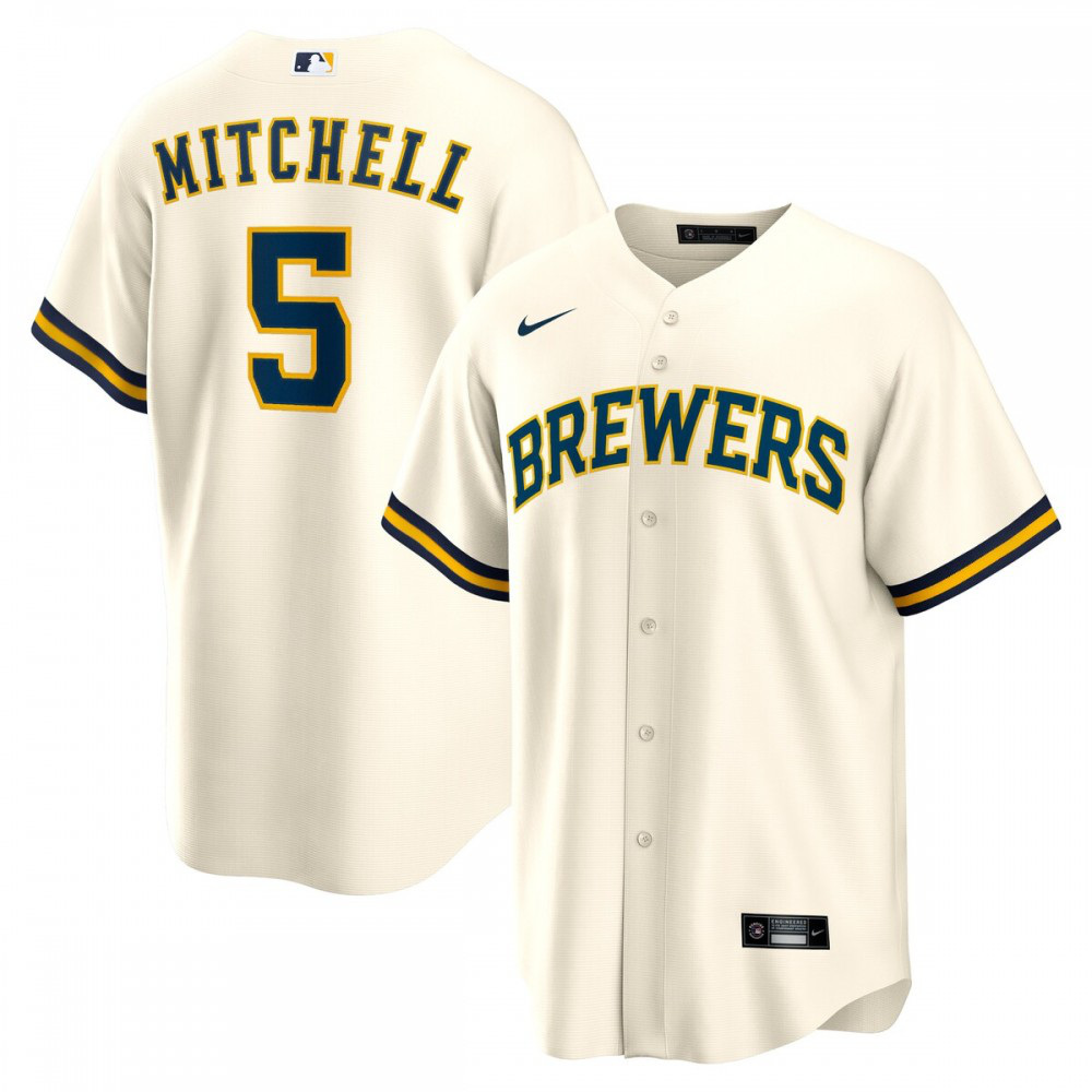 Kids' Milwaukee Brewers Cream Player Jersey