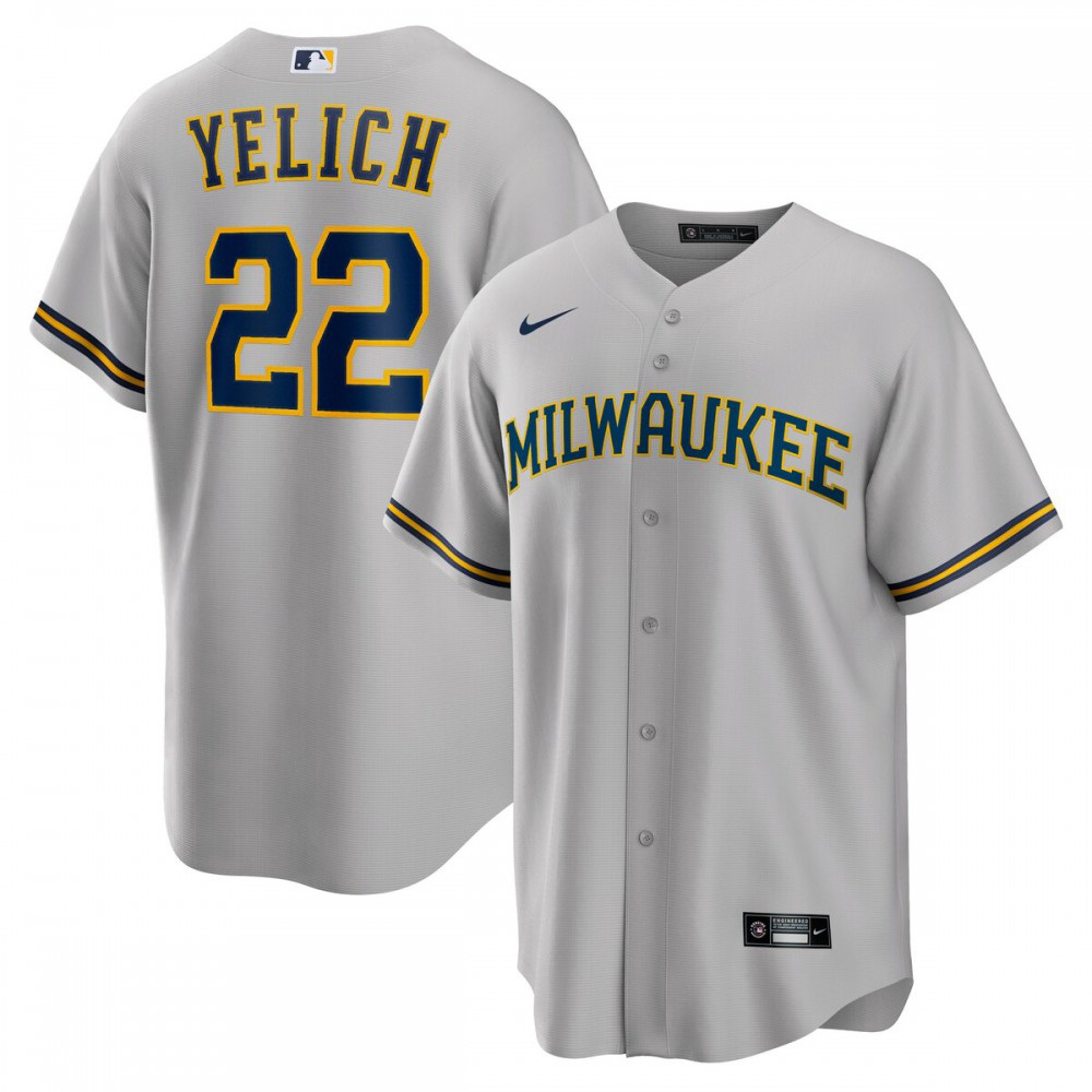 Men's Milwaukee Brewers Gray Player Jersey