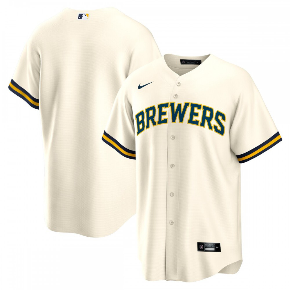 Men's Milwaukee Brewers Cream Replica Jersey