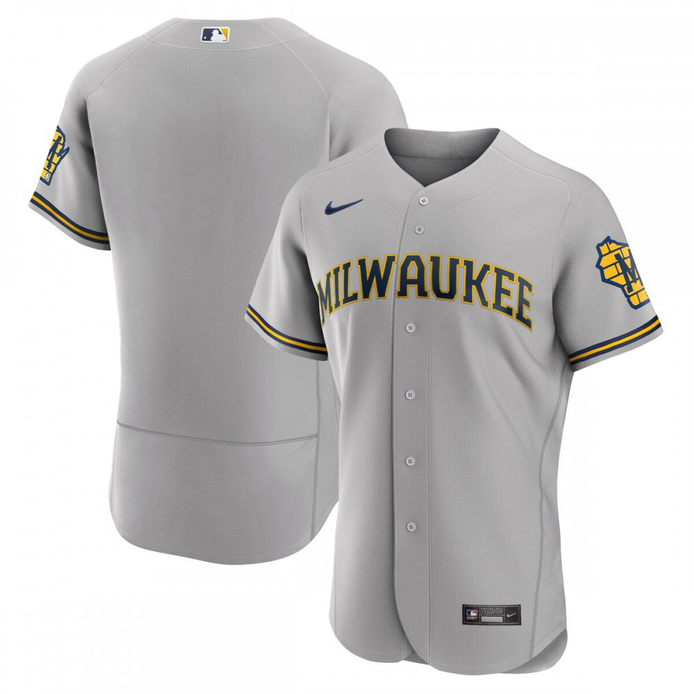 Men's Milwaukee Brewers Gray Jersey