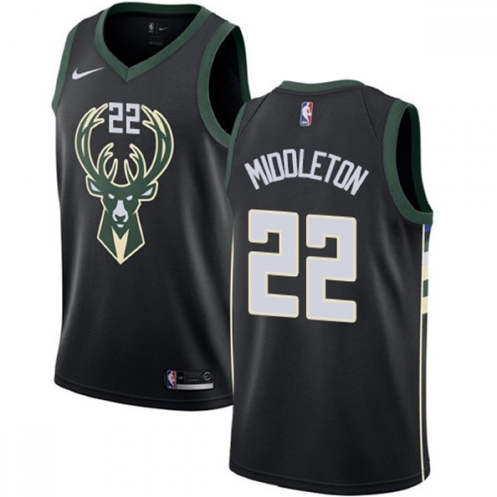 Men's Milwaukee Bucks Black Statement Swingman Jersey