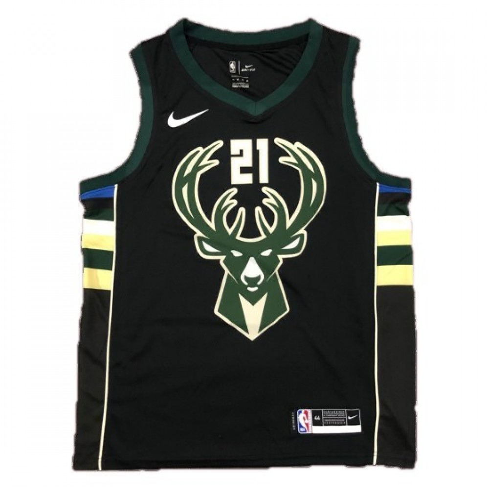 Men's Milwaukee Bucks Black Statement Swingman Jersey