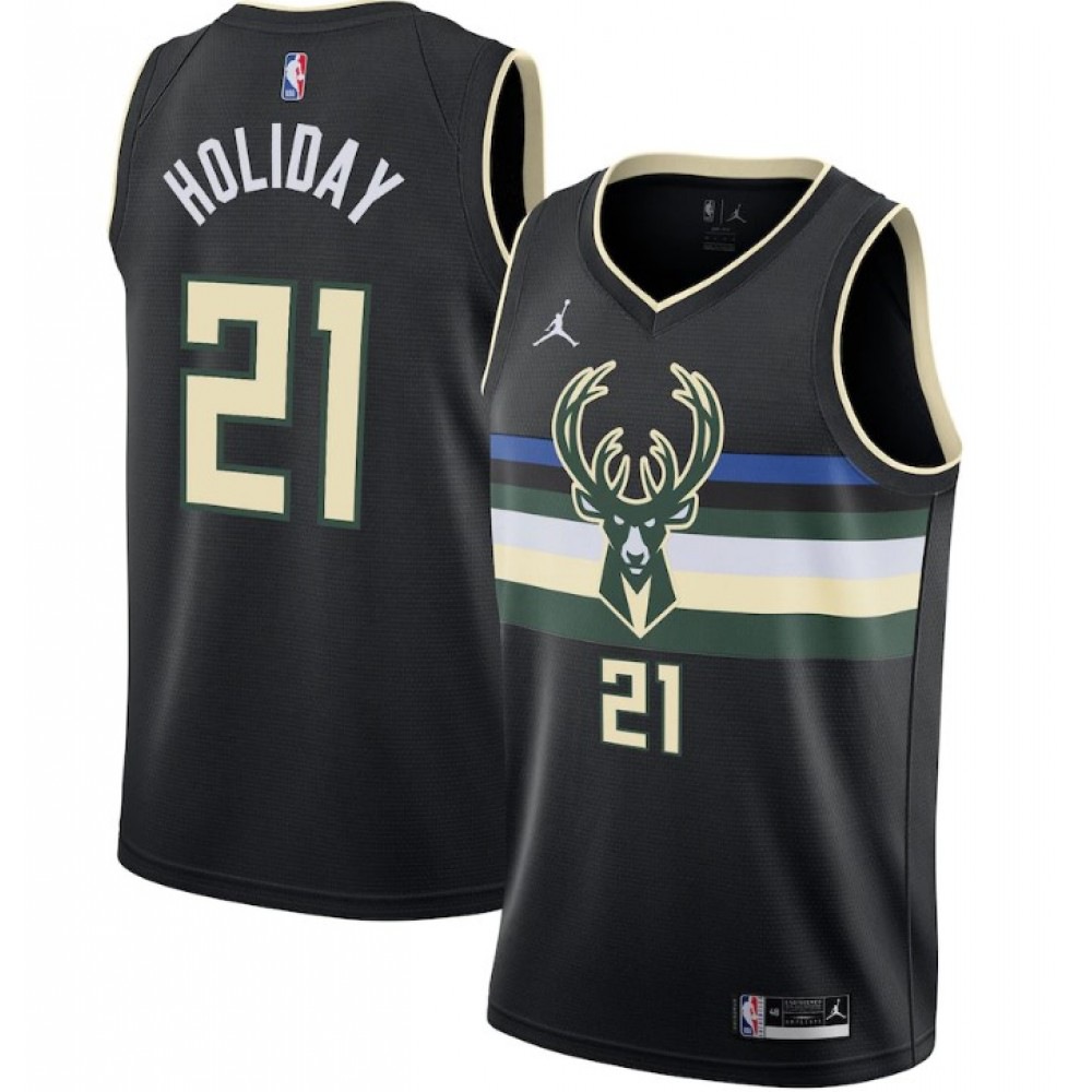Kids' Milwaukee Bucks 2020/21 Black Statement Swingman Jersey