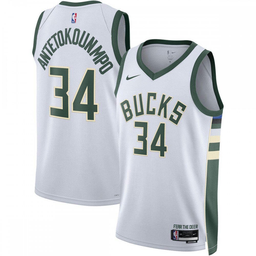 Men's Milwaukee Bucks 2022/23 White Swingman Jersey