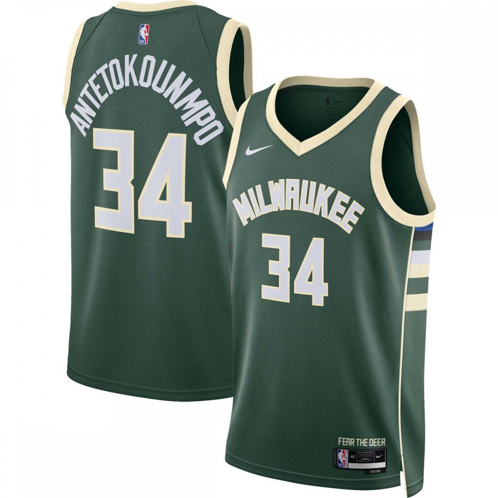 Men's Milwaukee Bucks 2022/23 Hunter Icon Swingman Jersey