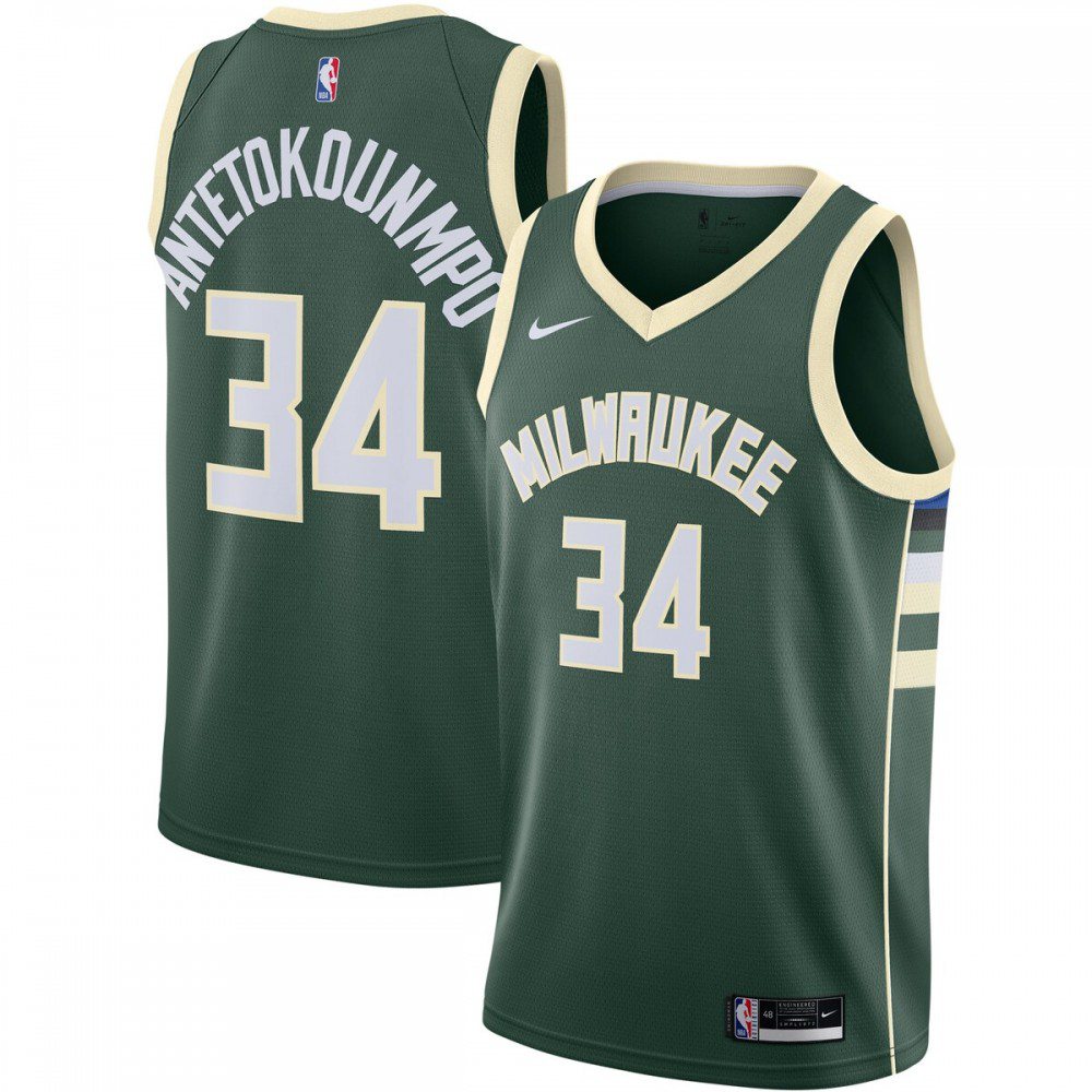Men's Milwaukee Bucks 2020/21 Green Icon Swingman Jersey