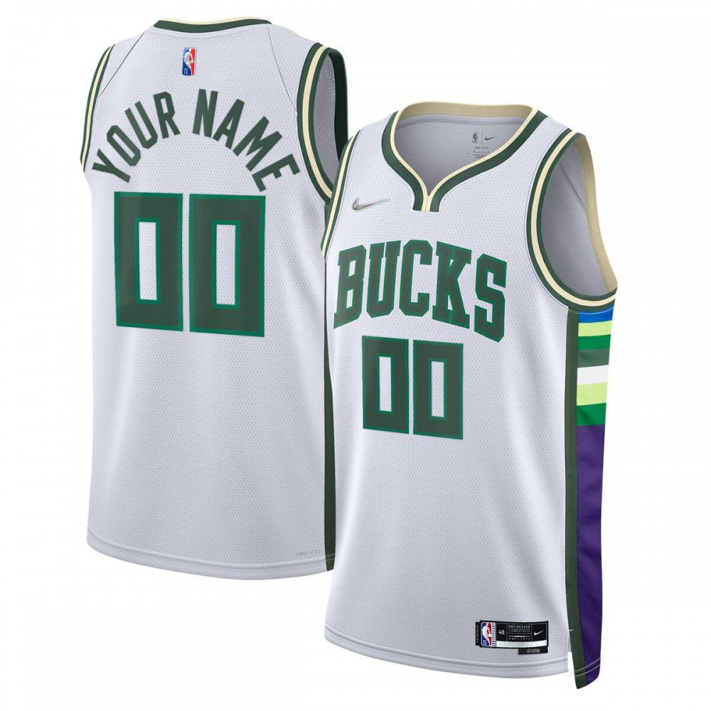 Women's Milwaukee Bucks 2021/22 White City Swingman Jersey