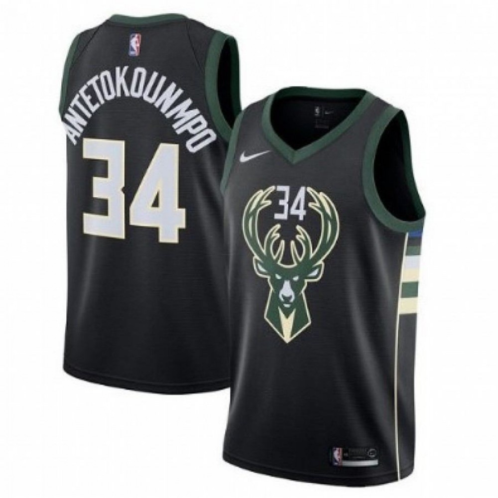 Kids' Milwaukee Bucks Black Statement Swingman Jersey