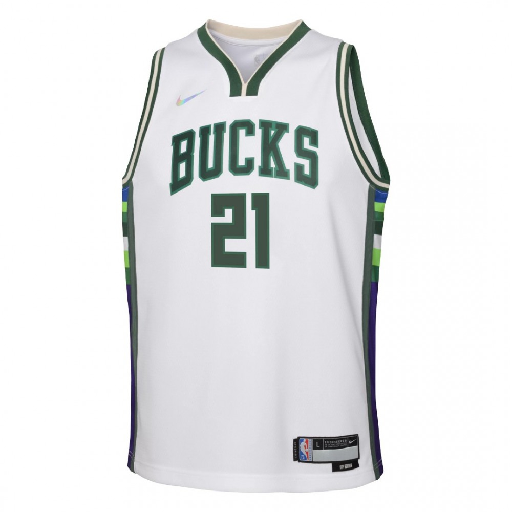 Women's Milwaukee Bucks 2021/22 White City Swingman Jersey
