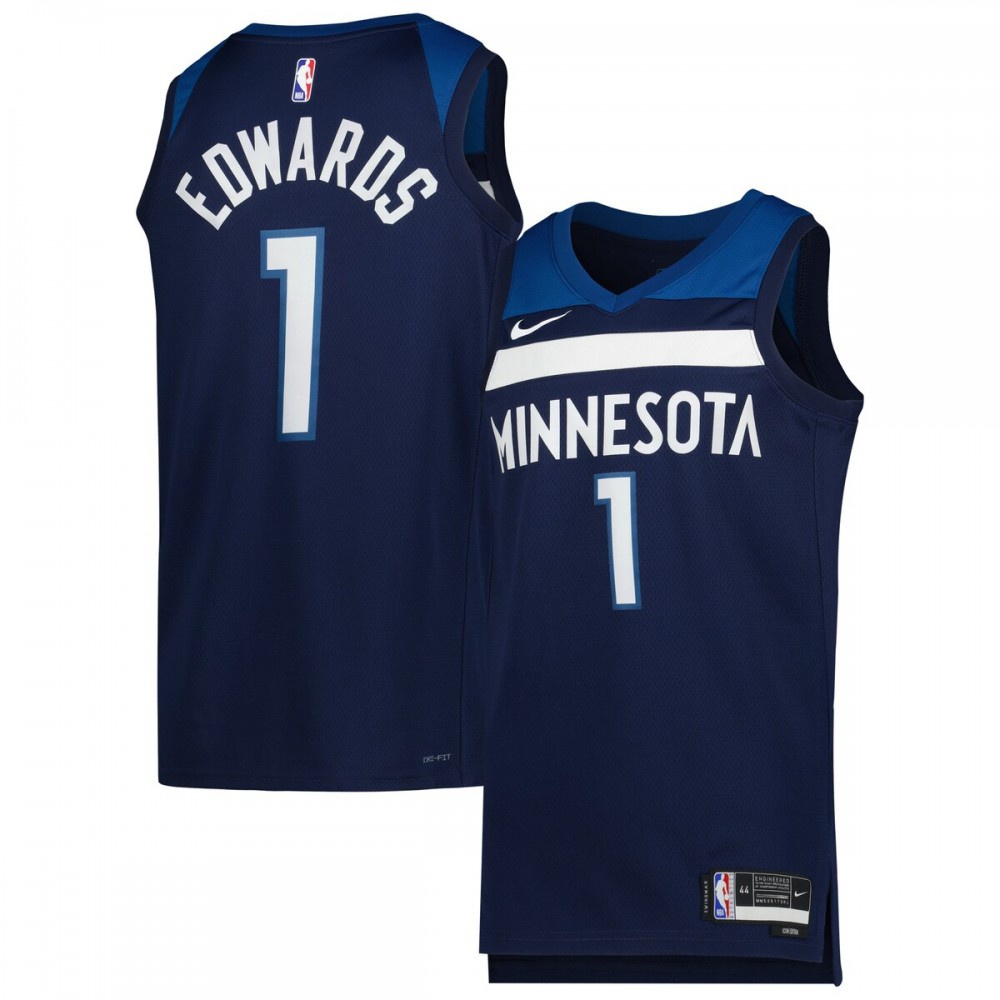 Kids' Minnesota Timberwolves 2022/23 Navy Icon Swingman Jersey