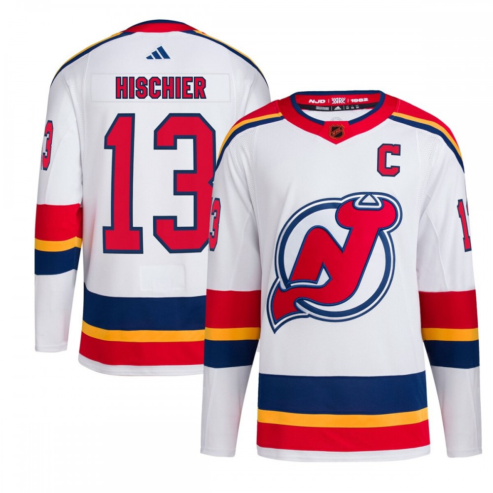 Men's New Devils White Retro Player Jersey