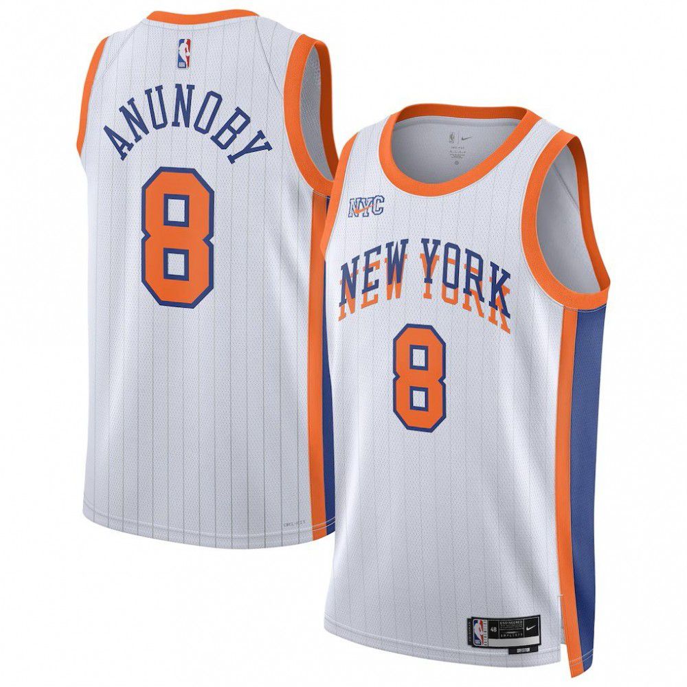 Men's New York Knicks 2024/25 White City Player Jersey