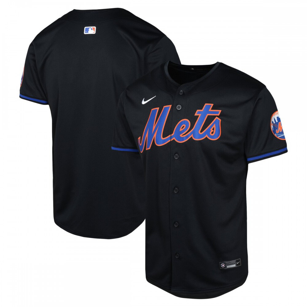 Kids' New York Mets Black Limited Jersey