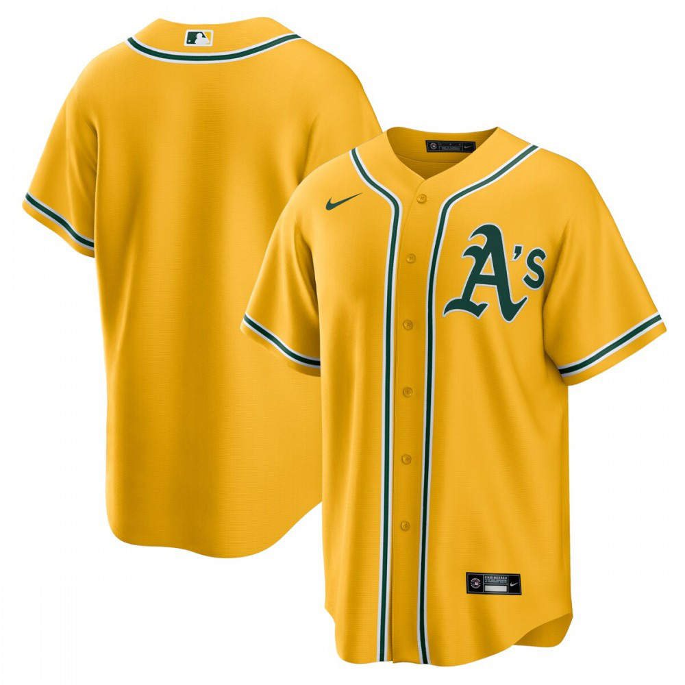 Kids' Oakland Athletics Gold Replica Jersey