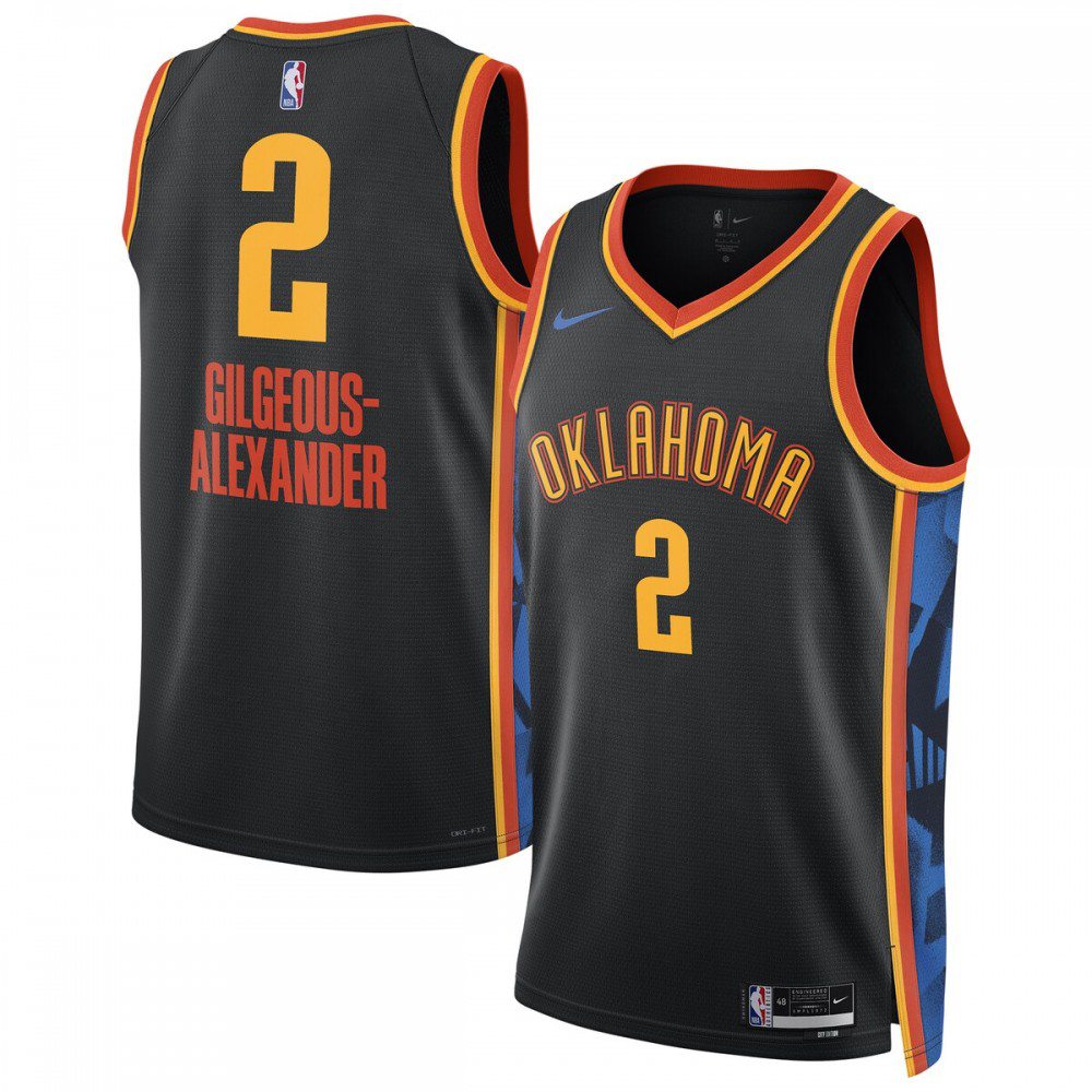 Men's Oklahoma City Thunder 2024/25 Black City Player Jersey