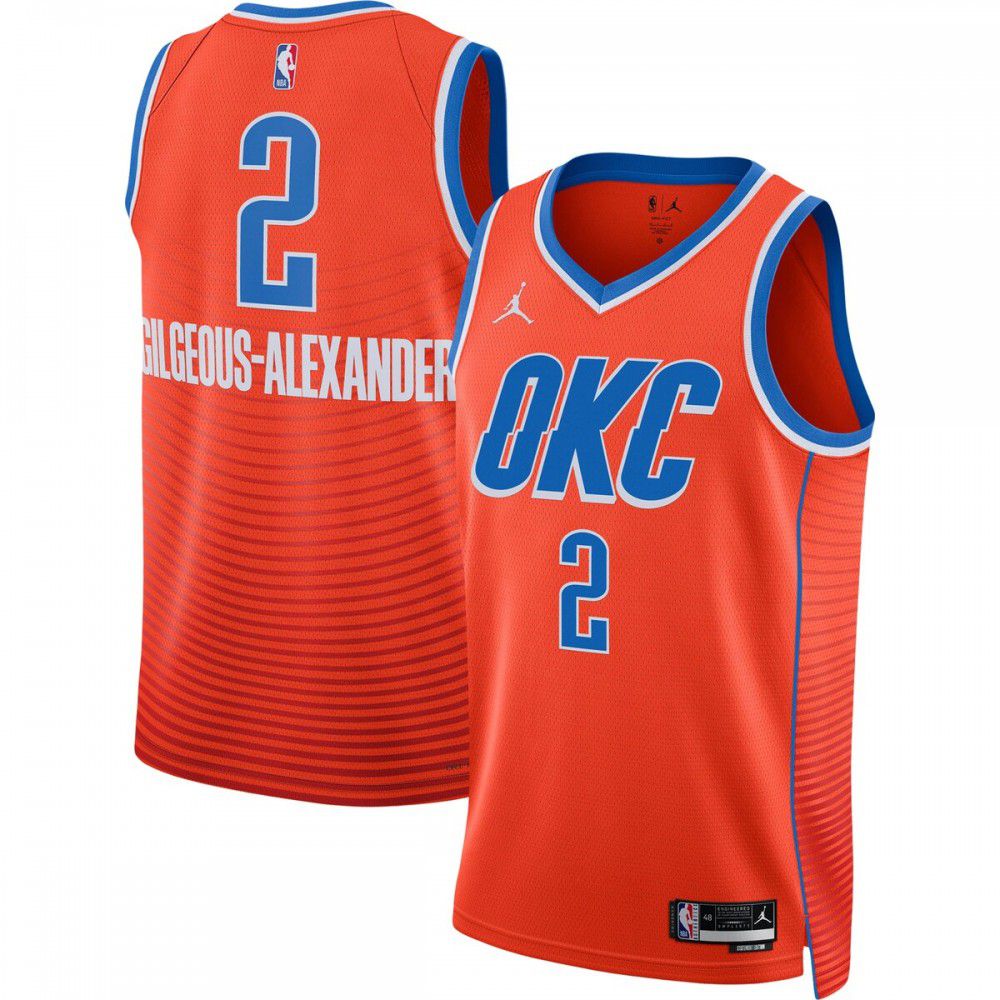 Men's Oklahoma City Thunder 2022/23 Orange Statement Swingman Jersey