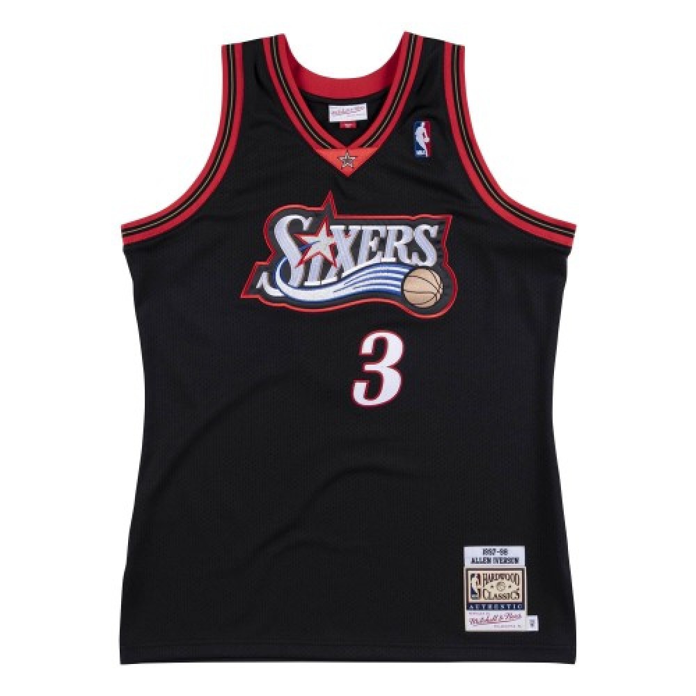 Men's Philadelphia 76ers Black Throwback Jersey