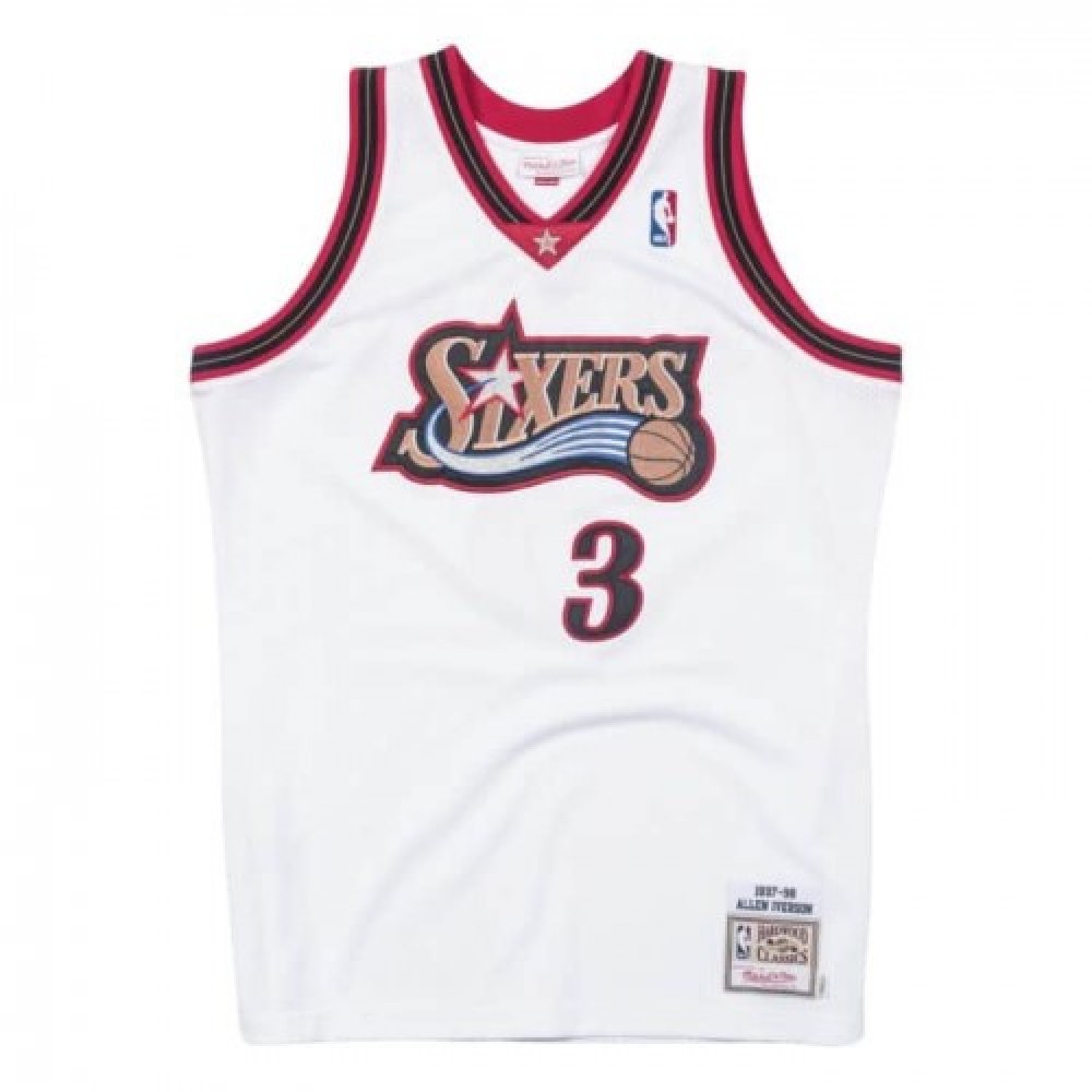 Kids' Philadelphia 76ers White Throwback Jersey