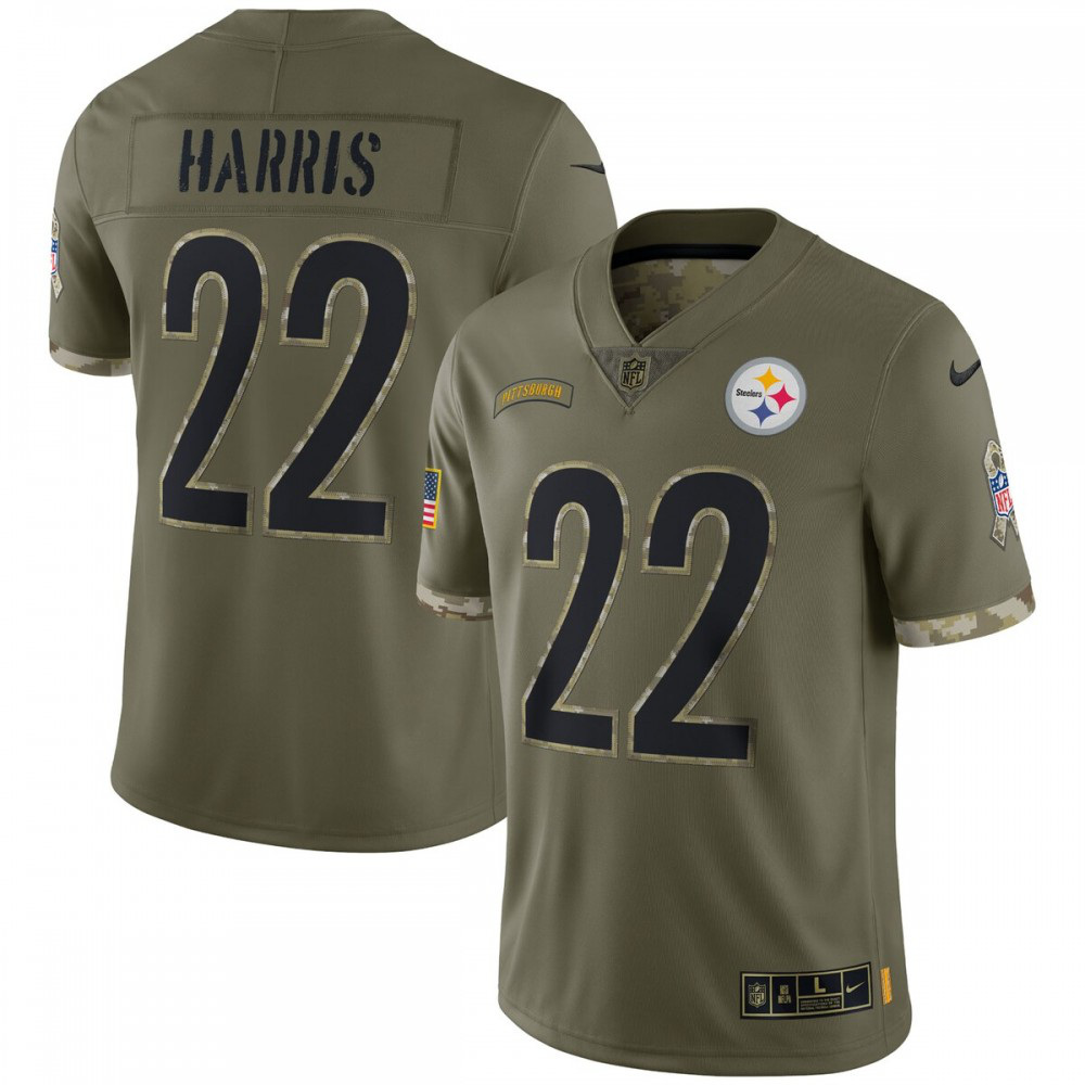 Men's Pittsburgh Steelers 2022 Olive Salute Limited Jersey