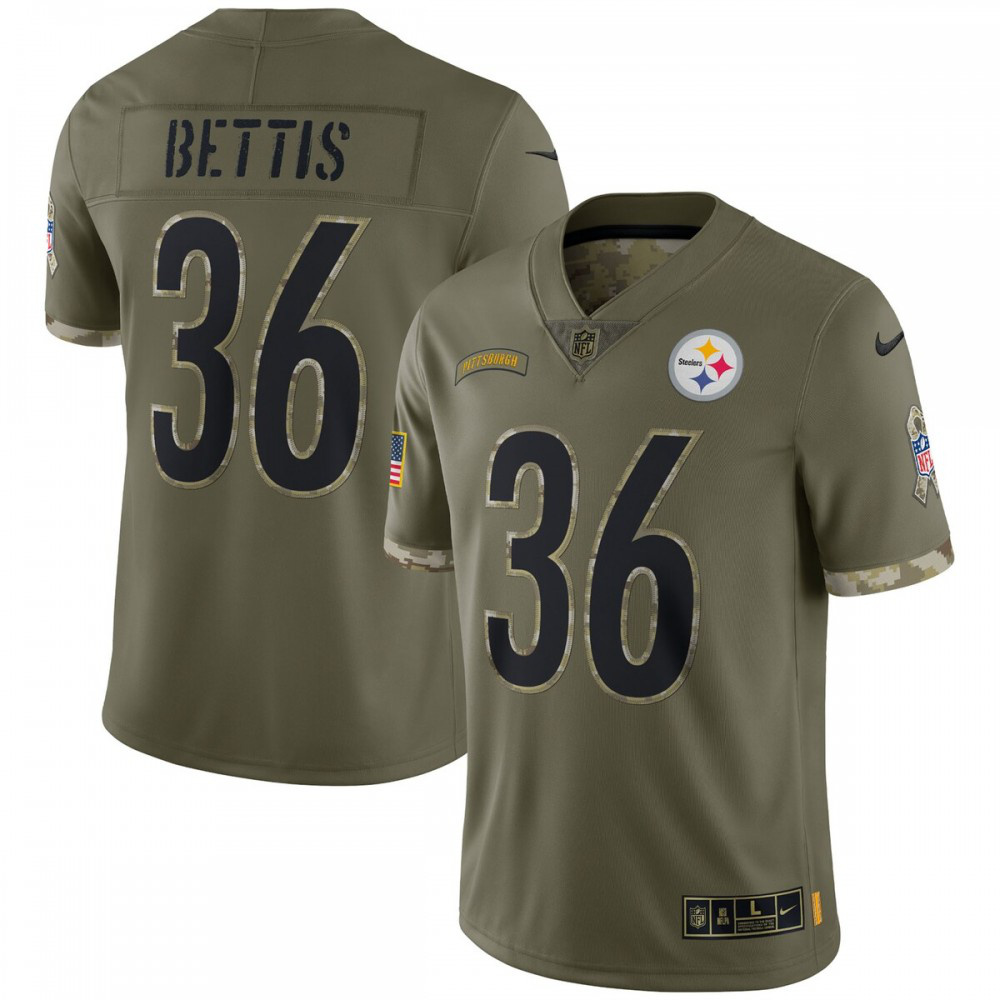 Men's Pittsburgh Steelers 2022 Olive Salute Limited Jersey